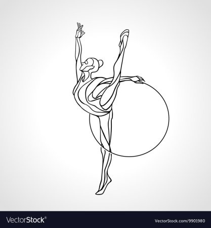 Раскраска гимнастка с обручем