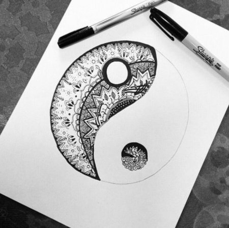 Красивые рисунки черной ручкой