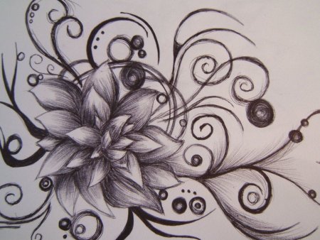 Цветочные узоры карандашом