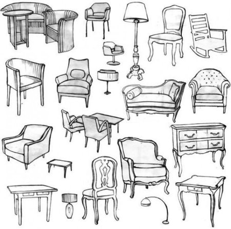 Антикварный стул вектор