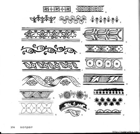 Схема построения орнаментального бордюра