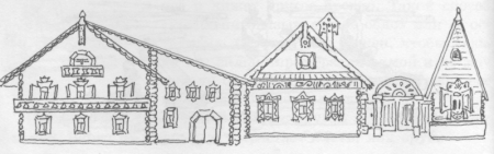 Русская изба рисунок сбоку изо