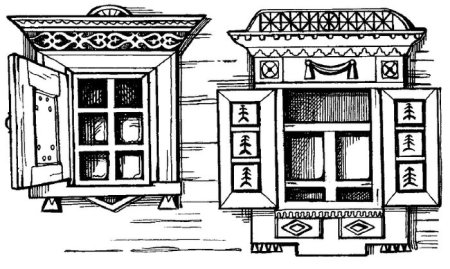 Рисунки на ставнях окон