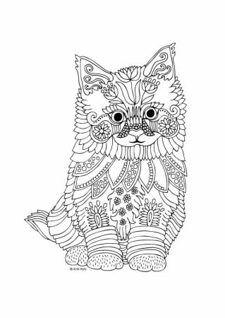 Раскраски антистресс кошки