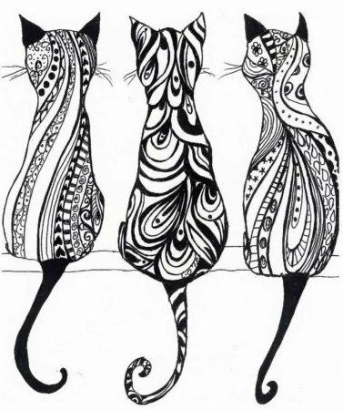 Кошка в стиле дудлинг