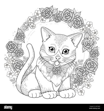 Раскраски антистресс кошки