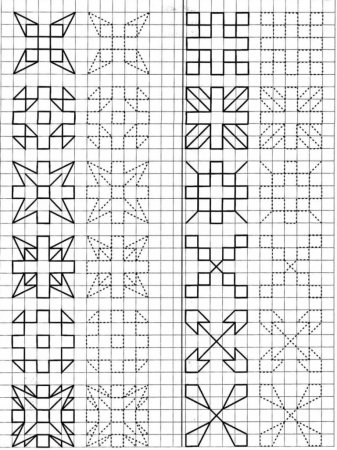 Узоры по клеточкам в тетради