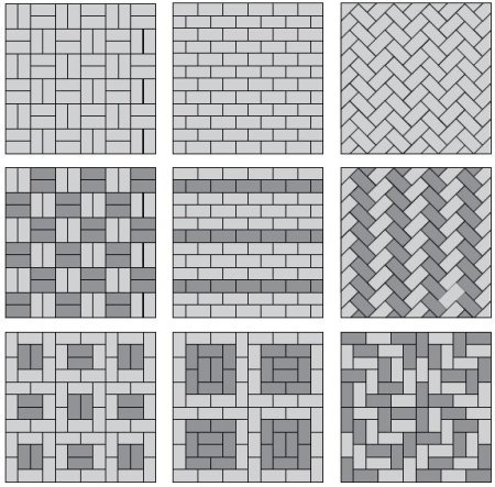 Схема укладки тротуарной плитки 200х100