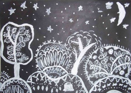 Декоративное рисование зима