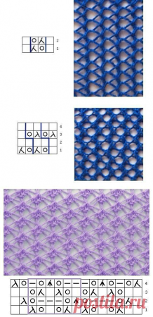 Ажурная вязка сетка спицами схемы