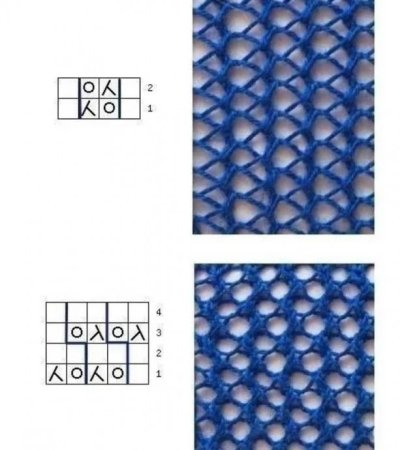 Ажурные сеточки спицами со схемами