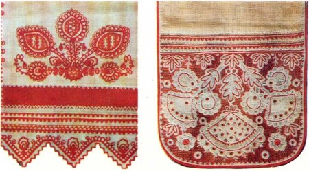 Узоры на старинном полотенце