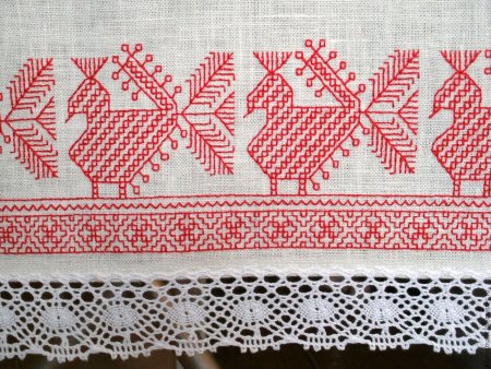 Русские народные вышивки на полотенце