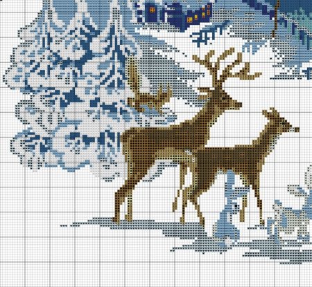 Олень крестиком