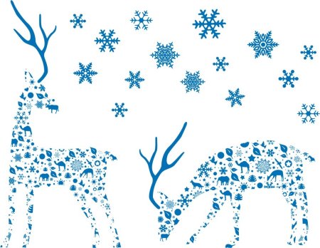 Олень из снежинок