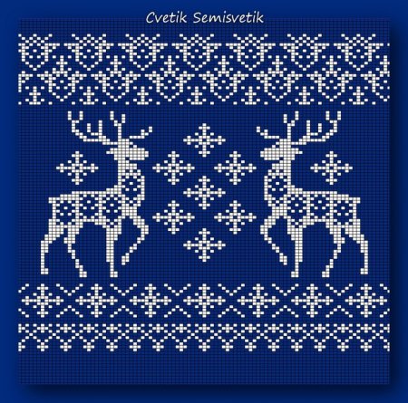 Жаккардовые узоры с оленями
