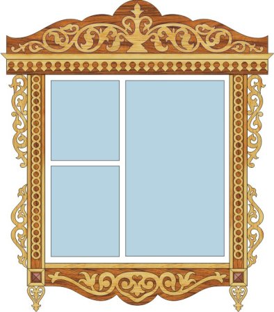 Резные оконные рамы вектор