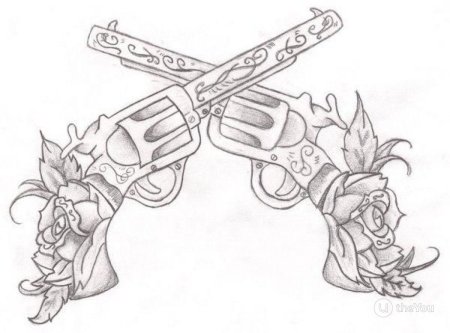 Револьвер тату эскиз