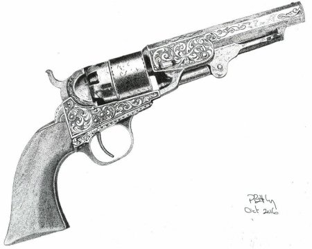 Револьвер Кольт тату