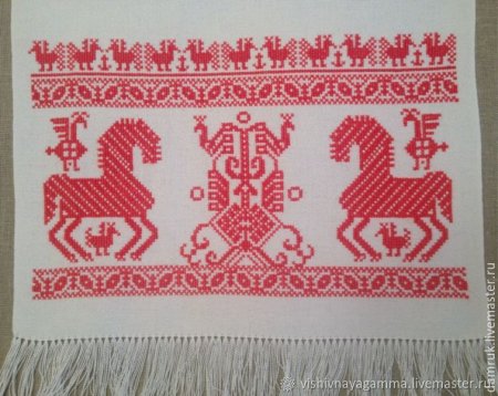 Русская вышивка полотенце