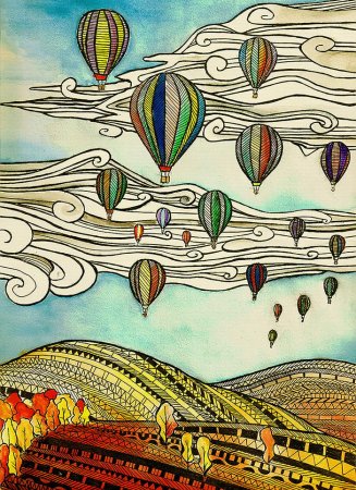 Пейзаж в стиле Зентангл