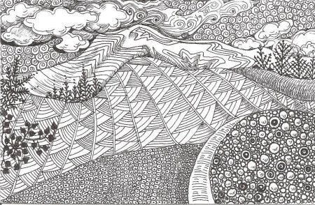 Зентангл пейзаж