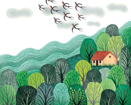 Декоративный пейзаж для детей