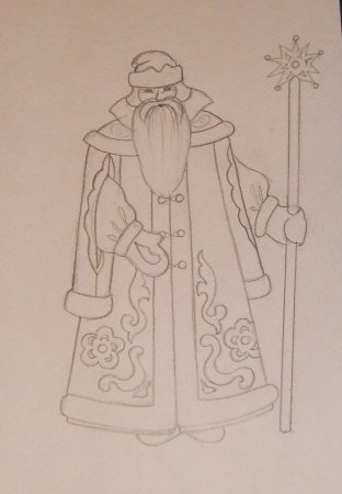 Эскиз костюма Деда Мороза