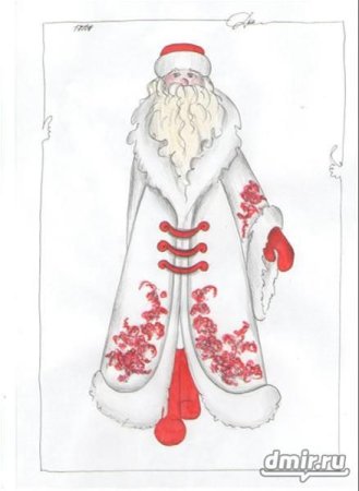 Эскиз костюма Деда Мороза и Снегурочки