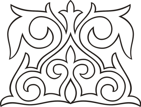 Казахские узоры трафареты