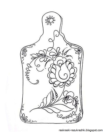 Гжельская роспись раскраска для детей