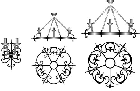Чертеж люстра кованая