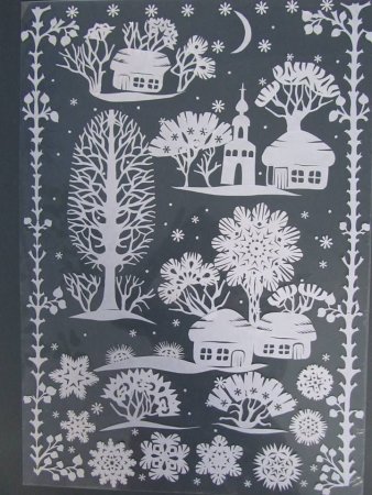 Зимние деревья на окна