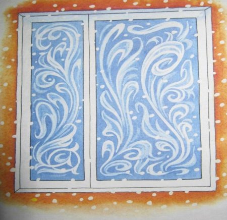 Узоры на окне рисование