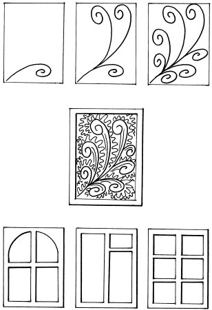 Поэтапное рисование узоров на окне