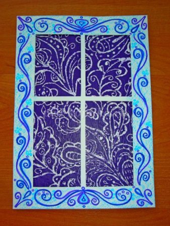 Узоры на окне рисование