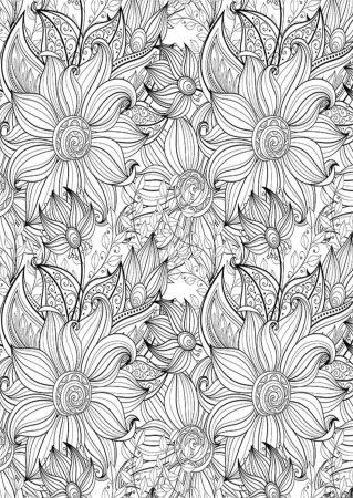 Раскраска антистресс "цветы"