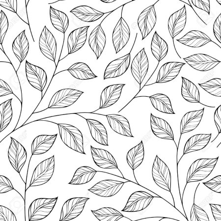 Листья паттерн чб