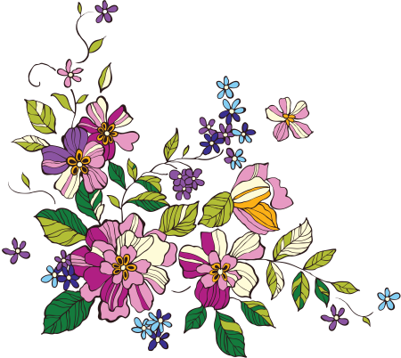 Цветочный орнамент в цвете