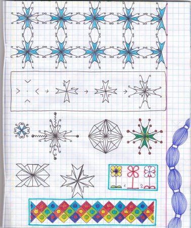 Узоры в тетради в клетку