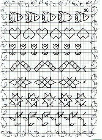 Узоры по клеточкам в тетради