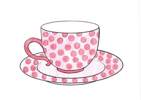 Рисование чашка с блюдцем