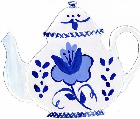 Трафарет посуды с орнаментом