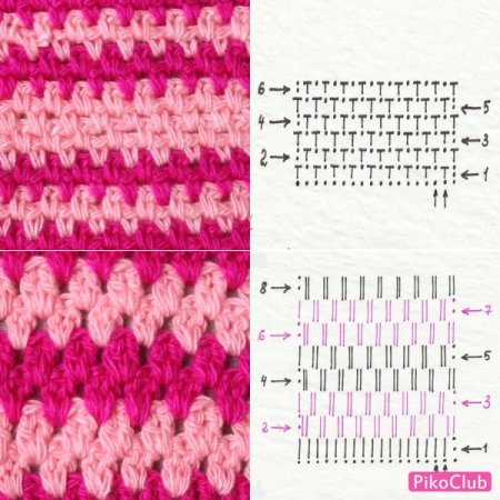 Узор из столбиков с накидом