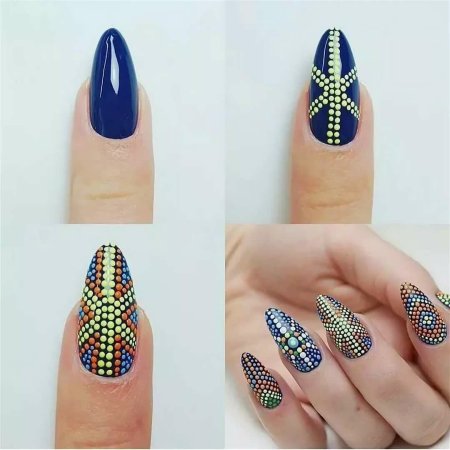 Узоры точками на ногтях