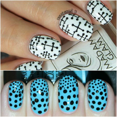 Узоры дотсом на ногтях
