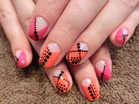 Рисунки дотсом на ногтях