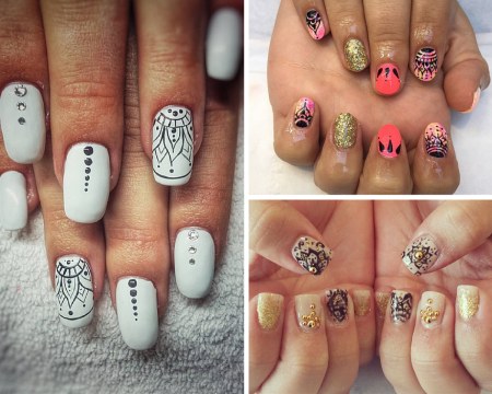 Наклейки на ногти в стиле мехенди