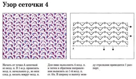 Узор сеточка с Пико крючком