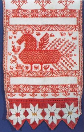 Русская вышивка полотенце